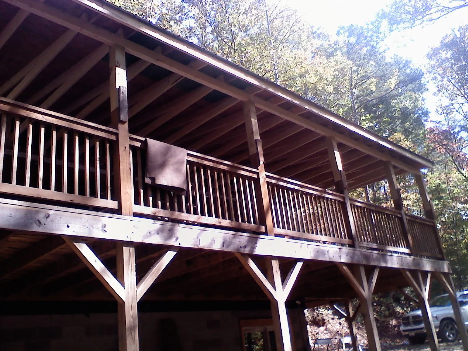 Timber framing under a new elevated porch and deck — Roof Leak Repair in Natchez by Roofing Brothers